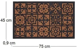 Paillasson en fibres de coco et caoutchouc avec motifs 75 x 45 cm (Mosaique)