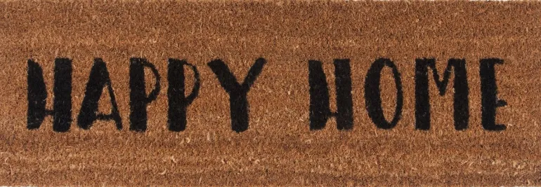 Paillasson en fibres de coco Happy (Noir)