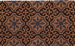 Paillasson en fibres de coco à motifs 75 x 45 cm (Rosettes)