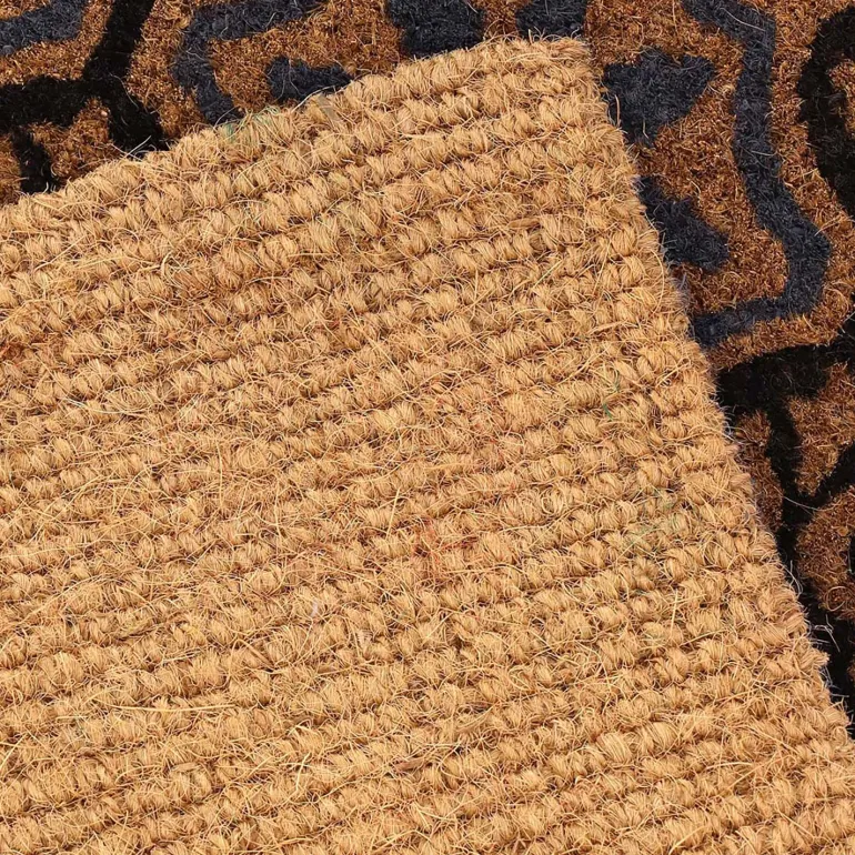 Paillasson en fibres de coco à motifs 75 x 45 cm (Rosettes)