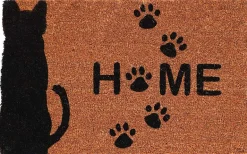 Paillasson en fibres de coco motif animal Welcome (Chat)