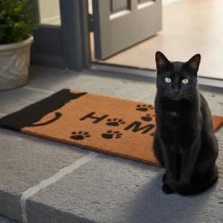 Paillasson en fibres de coco motif animal Welcome (Chat)