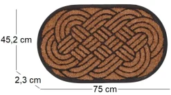 Paillasson en fibres de coco tissé et caoutchouc