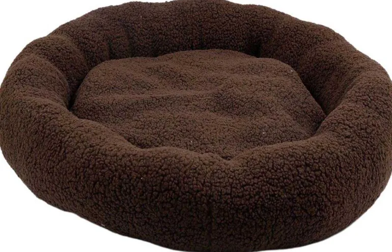 Panier en bouclette rond 80 cm (Marron foncé)