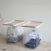 Panier à linge en métal blanc Laundry