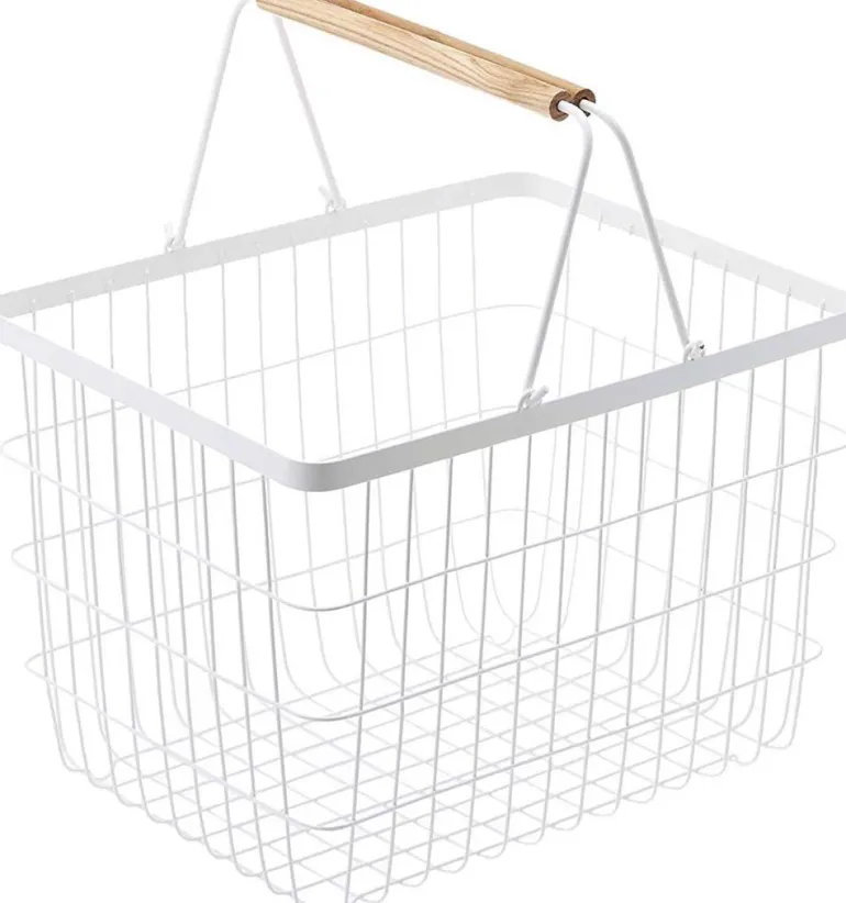 Panier à linge en métal blanc Laundry