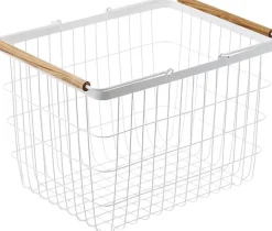 Panier à linge en métal blanc Laundry