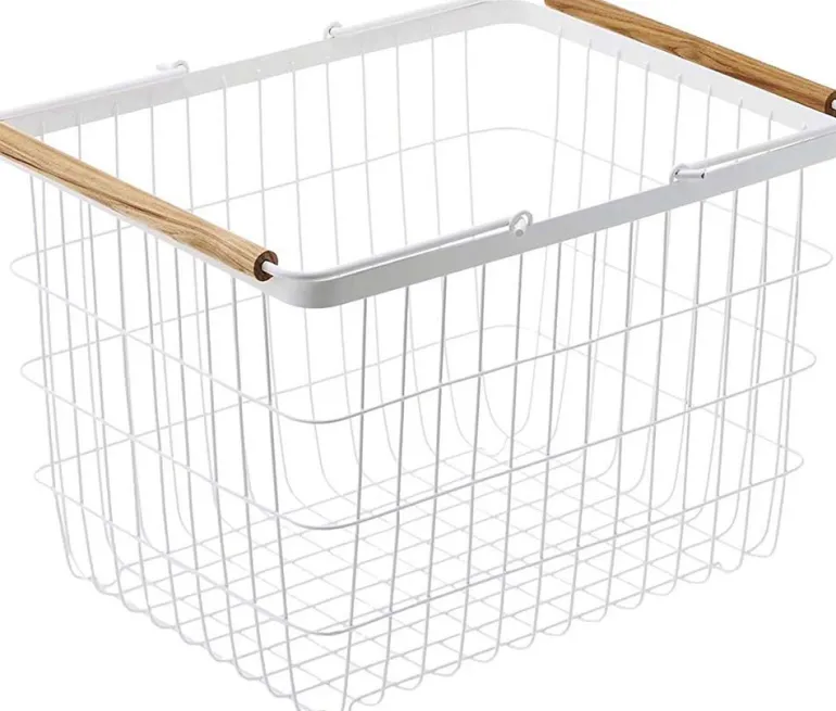 Panier à linge en métal blanc Laundry