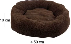 Panier rond en bouclette 50 cm (Marron foncé)