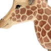 Patère animal en bois sculpté à la main et métal (Girafe)