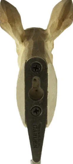 Patère animal en bois sculpté à la main et métal (Chevreuil)