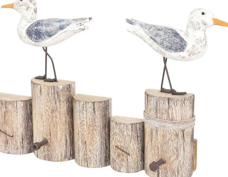 Patère avec oiseaux sur troncs