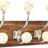 Patère 4 crochets en bois de manguier Tressage (Modèle 2)