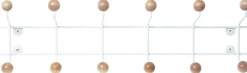 Patère 12 crochets en bois Saturnus (Blanc et bois clair)