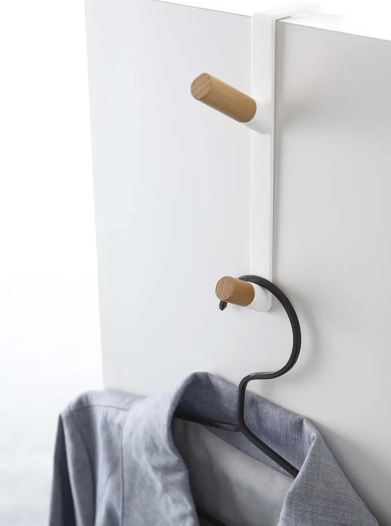 Patère 2 crochets spécial porte Door (Blanc)
