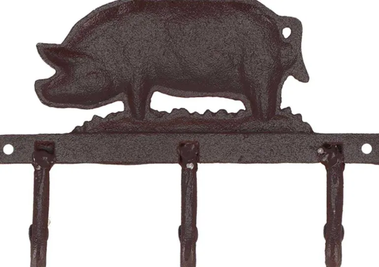 Patère en fonte 3 crochets (Cochon)