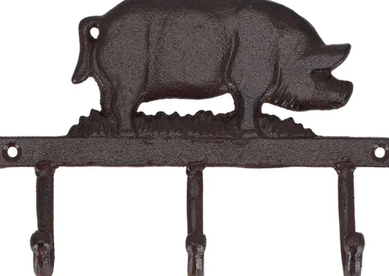 Patère en fonte 3 crochets (Cochon)