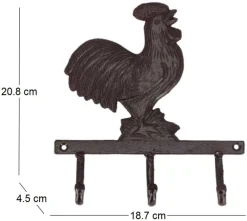 Patère en fonte 3 crochets (Coq)