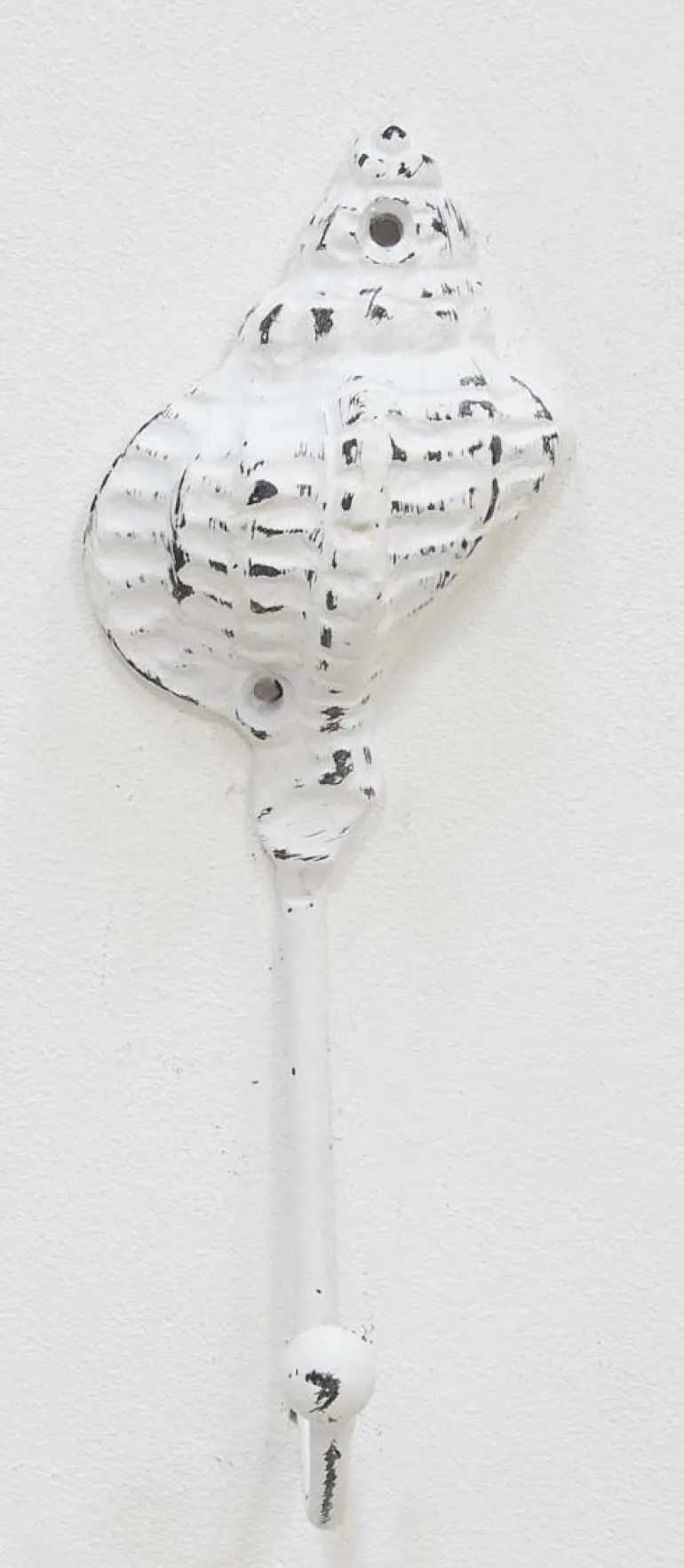 Patère en métal Coquillage 7 x 5 x 18 cm (Blanc)