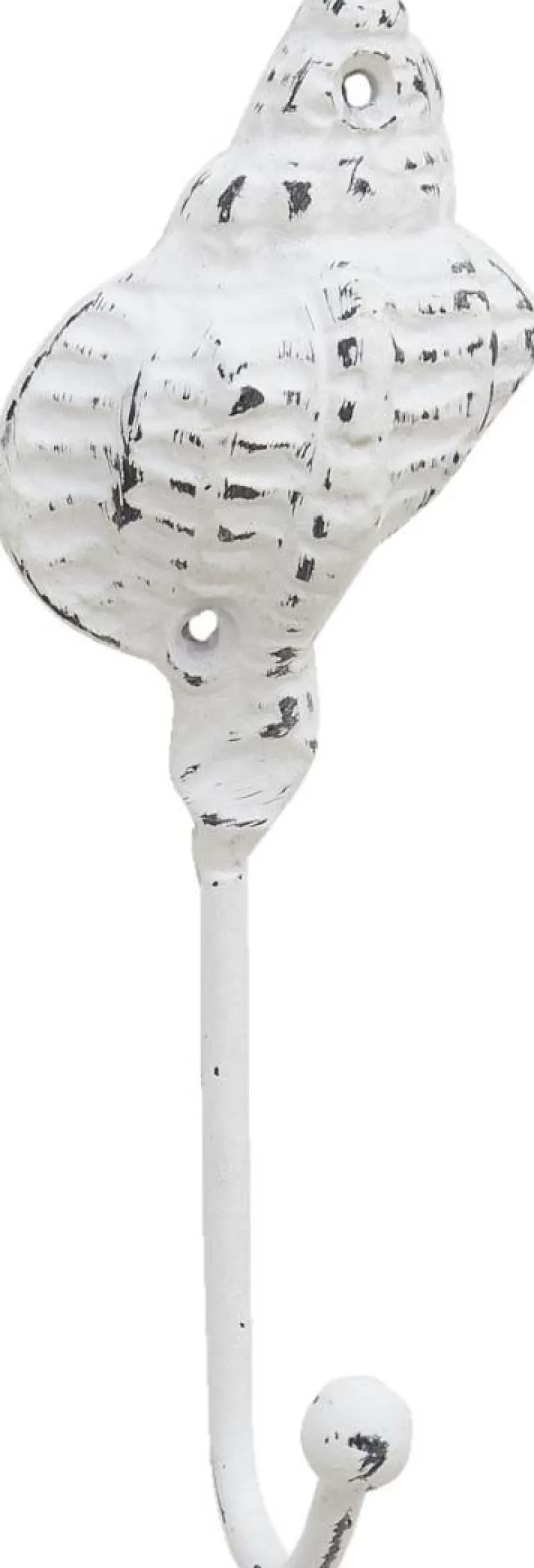 Patère en métal Coquillage 7 x 5 x 18 cm (Blanc)