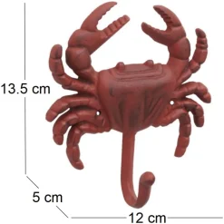 Patère en métal Crabe 12 x 5 x 13.5 cm