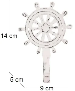Patère en métal Gourvenail 9 x 5 x 14 cm (Blanc)