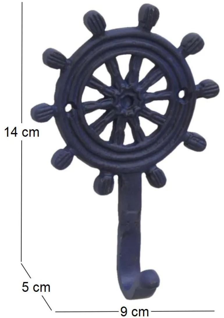 Patère en métal Gourvenail 9 x 5 x 14 cm (Bleu)