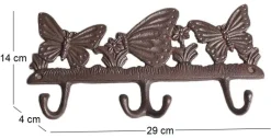Patère famille papillon 4 crochets