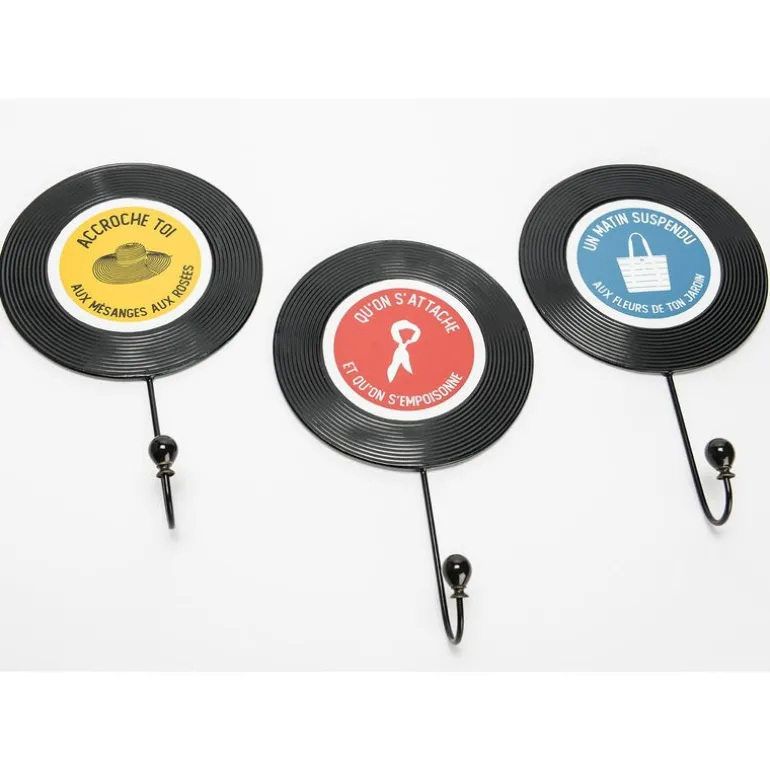 Patères vinyle en métal (Lot de 3)