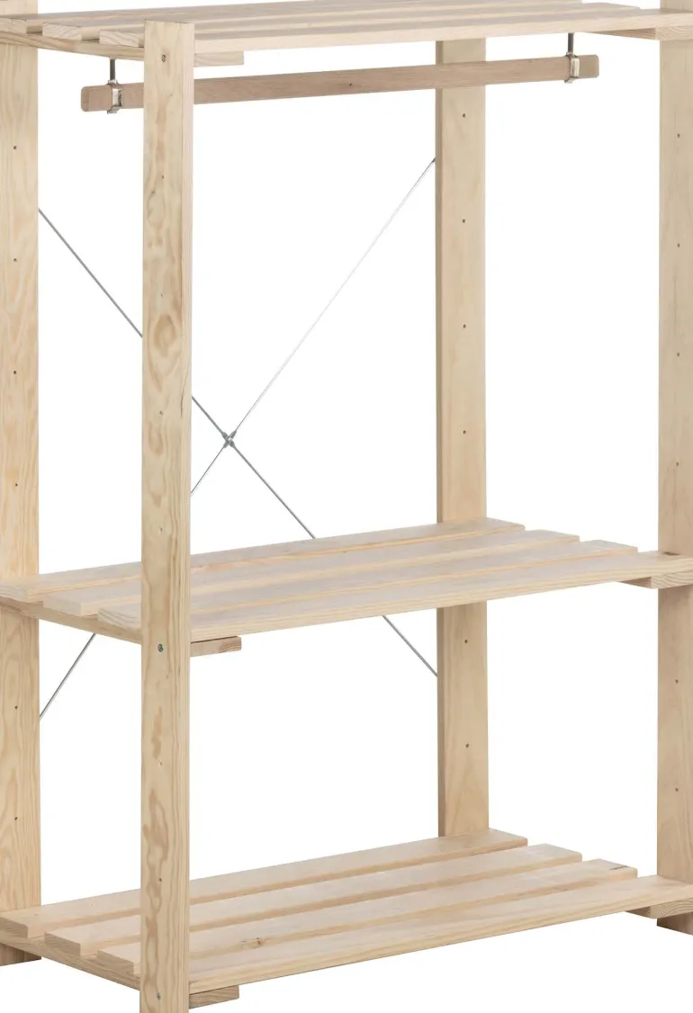 Penderie en pin massif Nova (76.5 x 38.5 x 110 cm)