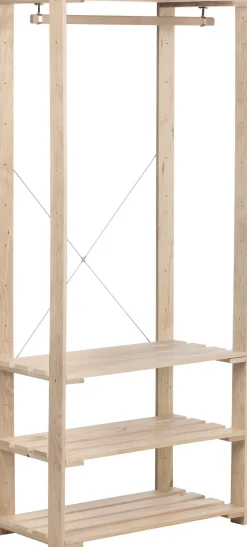 Penderie en pin massif Nova (76.5 x 38.5 x 174.5 cm)