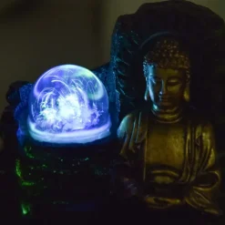 Petite fontaine d'intérieure en résine avec LED bouddha Theravada
