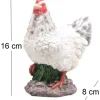 Petite poule en résine 12 x 8 x 16 cm (Blanc)