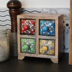 Petit meuble de rangement 4 tiroirs colorés