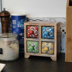 Petit meuble de rangement 4 tiroirs colorés