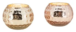 Photophore boule en verre antique (Lot de 4)