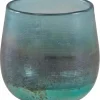 Photophore en verre teinté turquoise