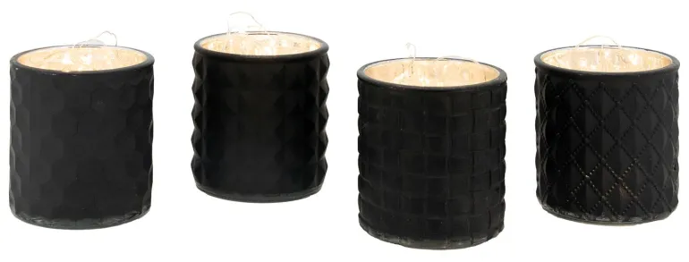 Photophore noir en verre teinté mat (Lot de 8)