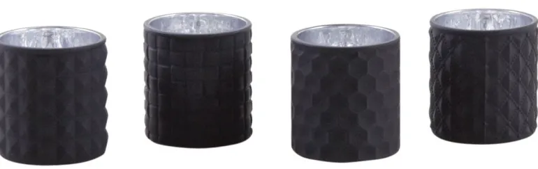 Photophore noir en verre teinté mat (Lot de 8)