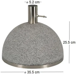 Pied de parasol granit 31,5kg (Gris clair)