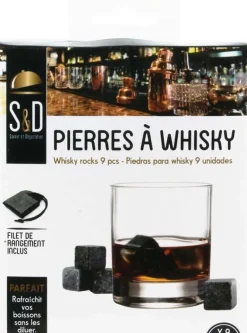 Pierres à whisky avec filet de rangement