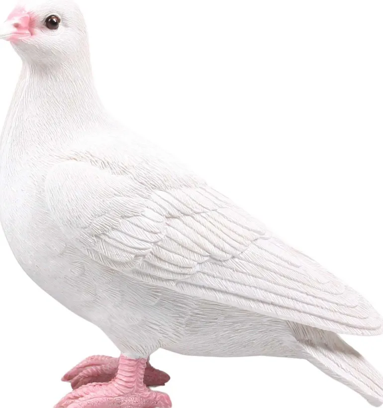 Pigeon blanc en résine 19 x 20 x 11 cm