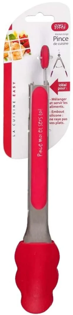 Pince de cuisine en silicone coloré (Lot de 2) (Rouge)