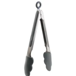 Pince de cuisine en silicone coloré (Gris)