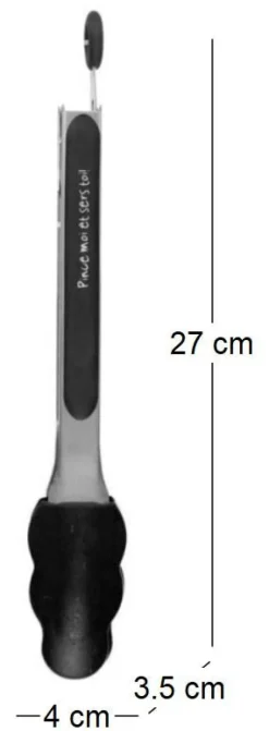 Pince de cuisine en silicone coloré (Noir)
