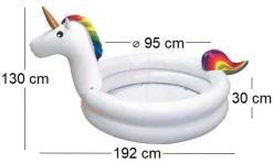 Piscinette gonflable licorne 130 cm
