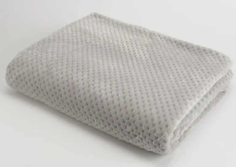 Plaid damier 130 x 170 cm (Gris clair)