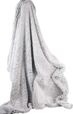 Plaid en sherpa gris 120 x 150 cm