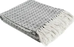 Plaid ethnique 100% coton pointillé 120 x 150 cm