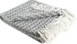 Plaid ethnique 100% coton pointillé 120 x 150 cm